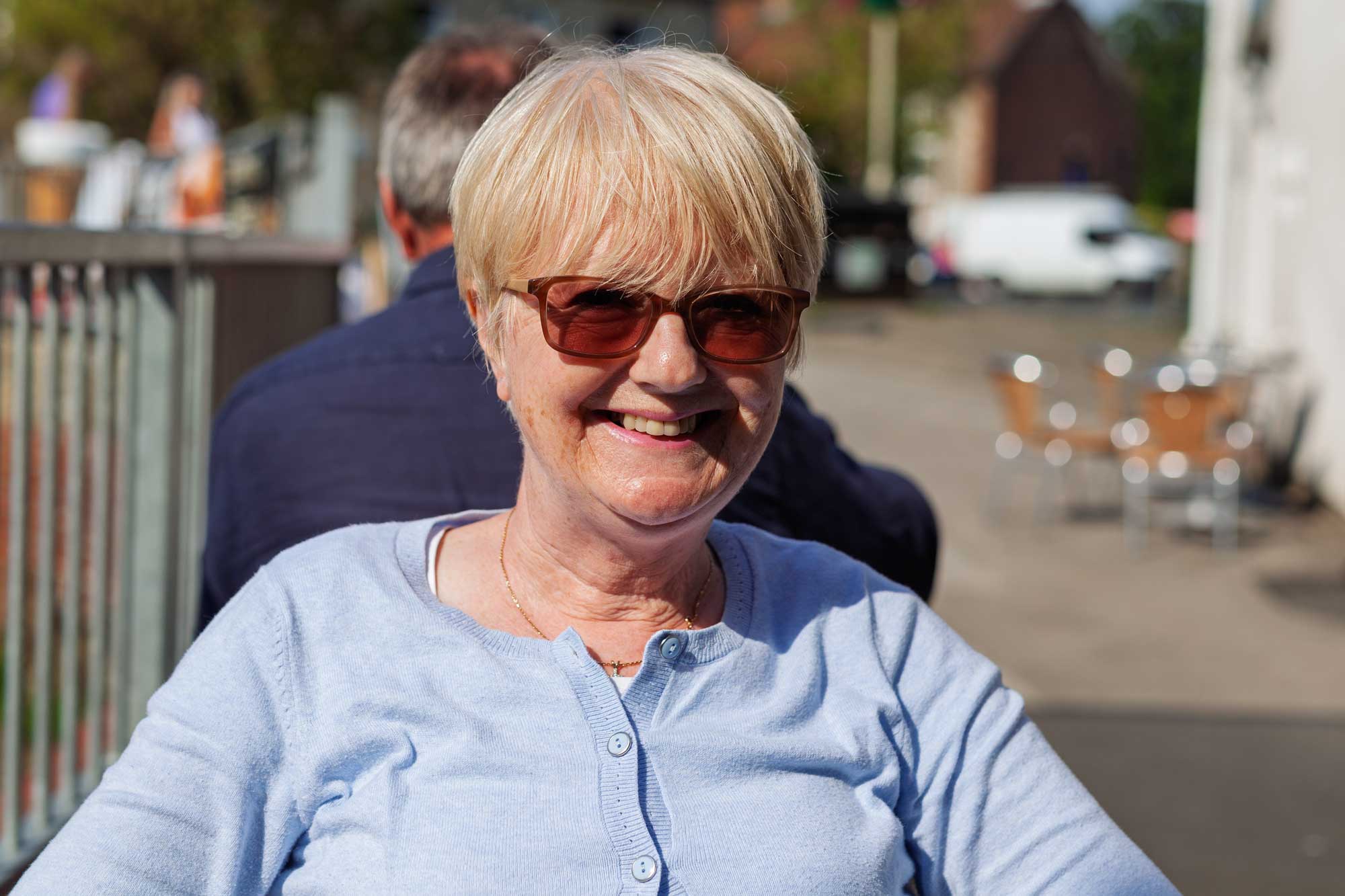 Pat having ice cream in Pickering